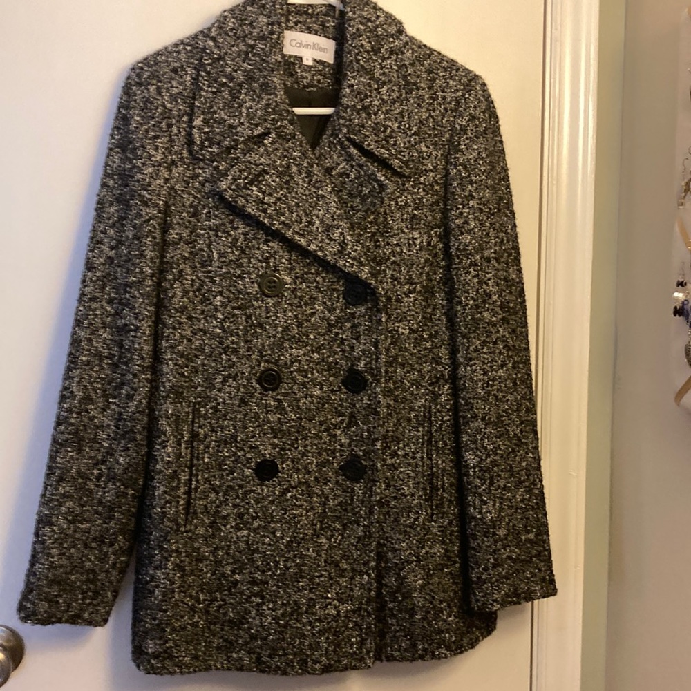 Calvin Klein tweed wool blend coat.. like new